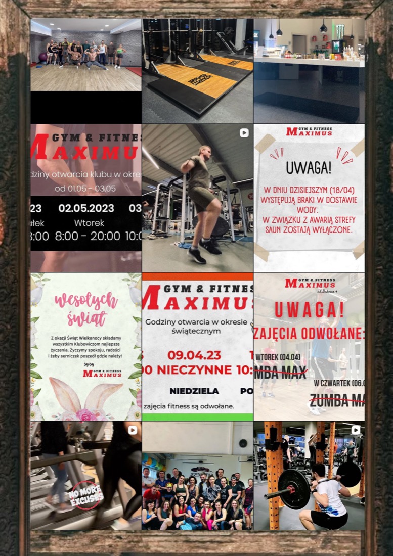 Tablica na Instagramie przed rebrandingiem